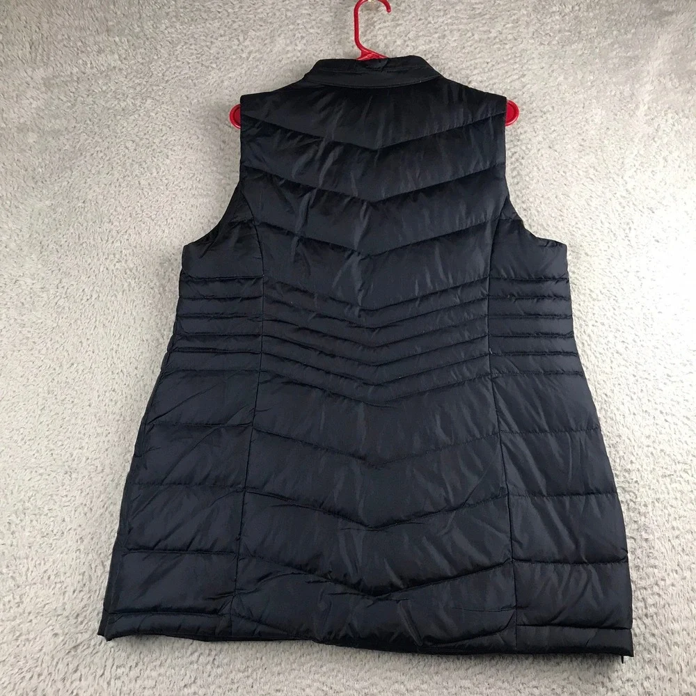 J Jill Down Filled Puffer Vest Womens M Navy Quilted Full Zip Sleeveless